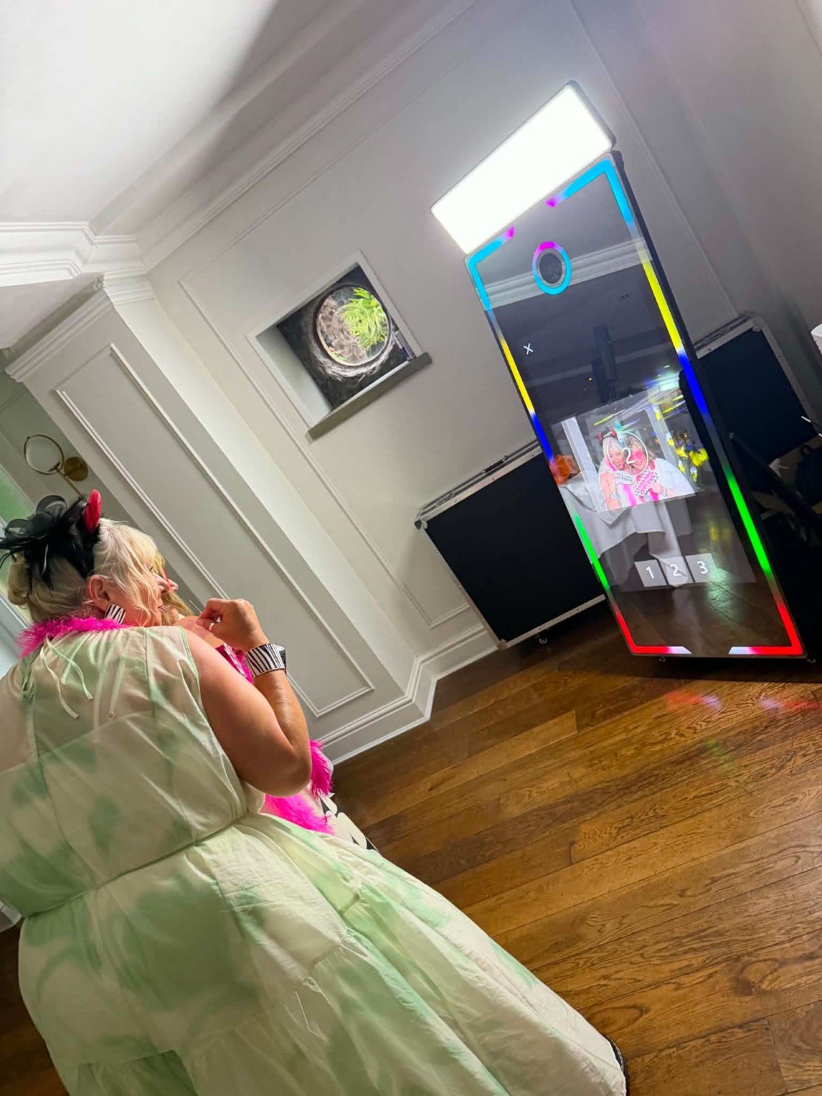 The Memory Booth Co. Magic Mirror Photo Booth in use