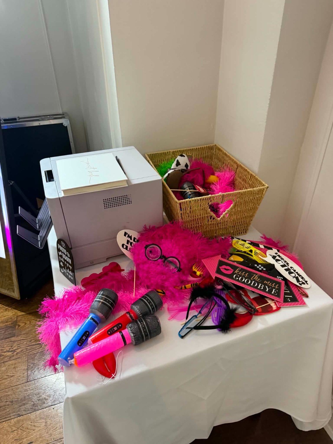 Photo booth props and instant-print equipment from The Memory Booth Co.